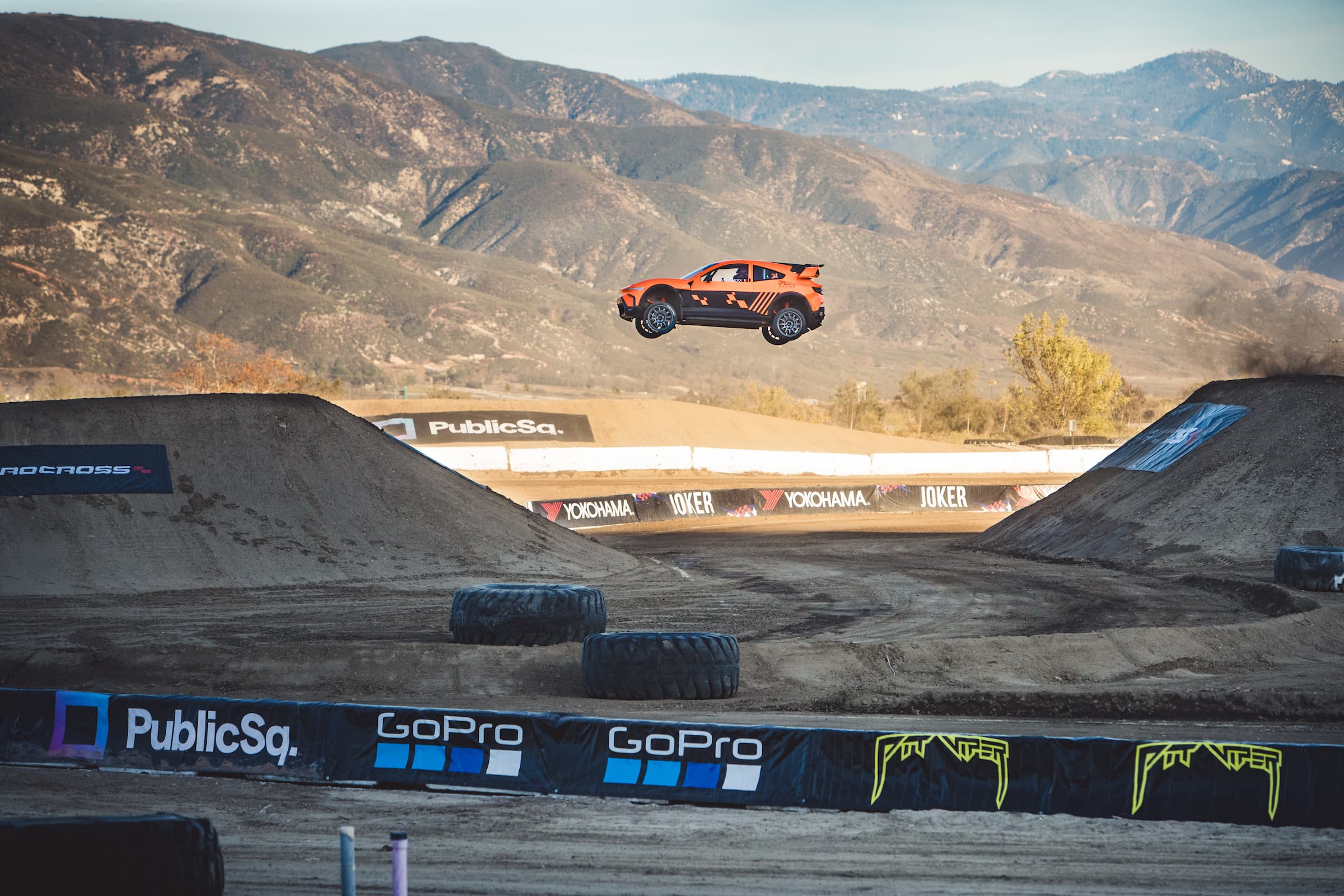 Racing action